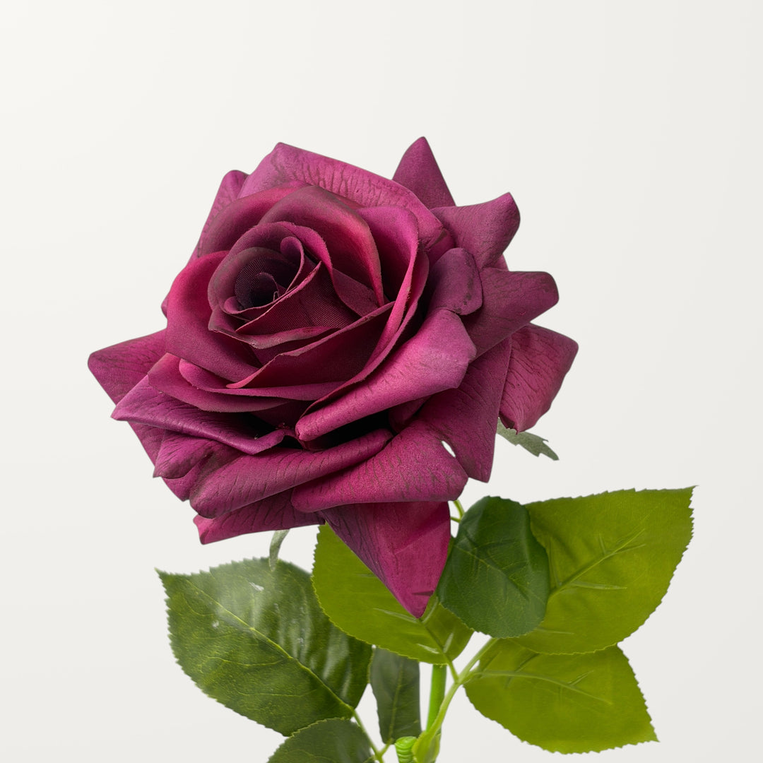Large Rose – Dark Plum (Real Touch)
